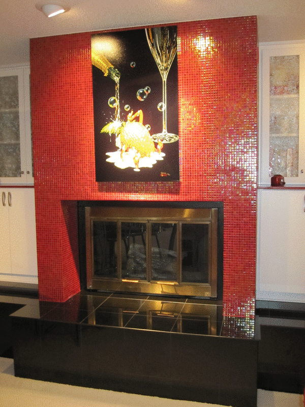 RED TILE FIREPLACE